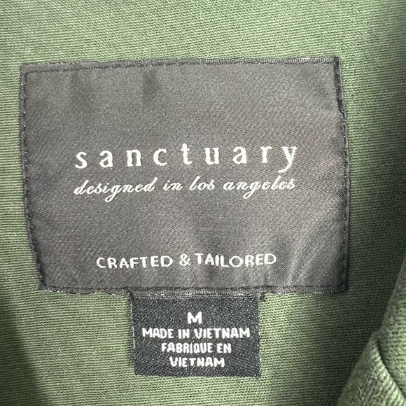 SANCTUARY Olive Green Military Inspired Cotton Utility Jacket Size Medium - Picture 2 of 7